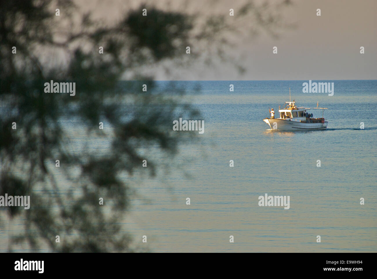 Morning mood with fishing boat hi-res stock photography and images - Alamy