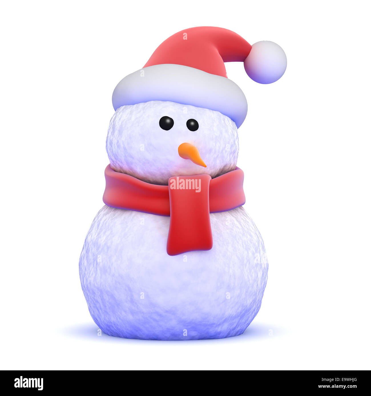 Snowman wearing santa hat isolated Cut Out Stock Images & Pictures - Alamy