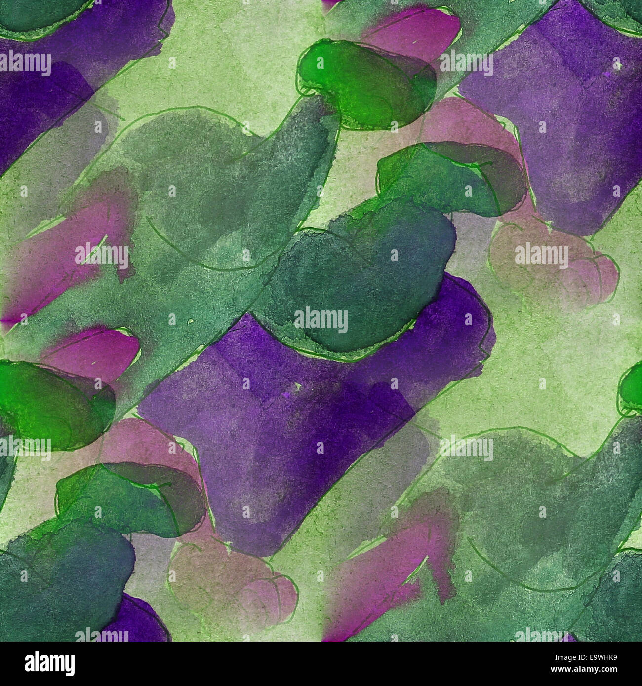 seamless pattern dark dark green, dark blue watercolor texture Stock