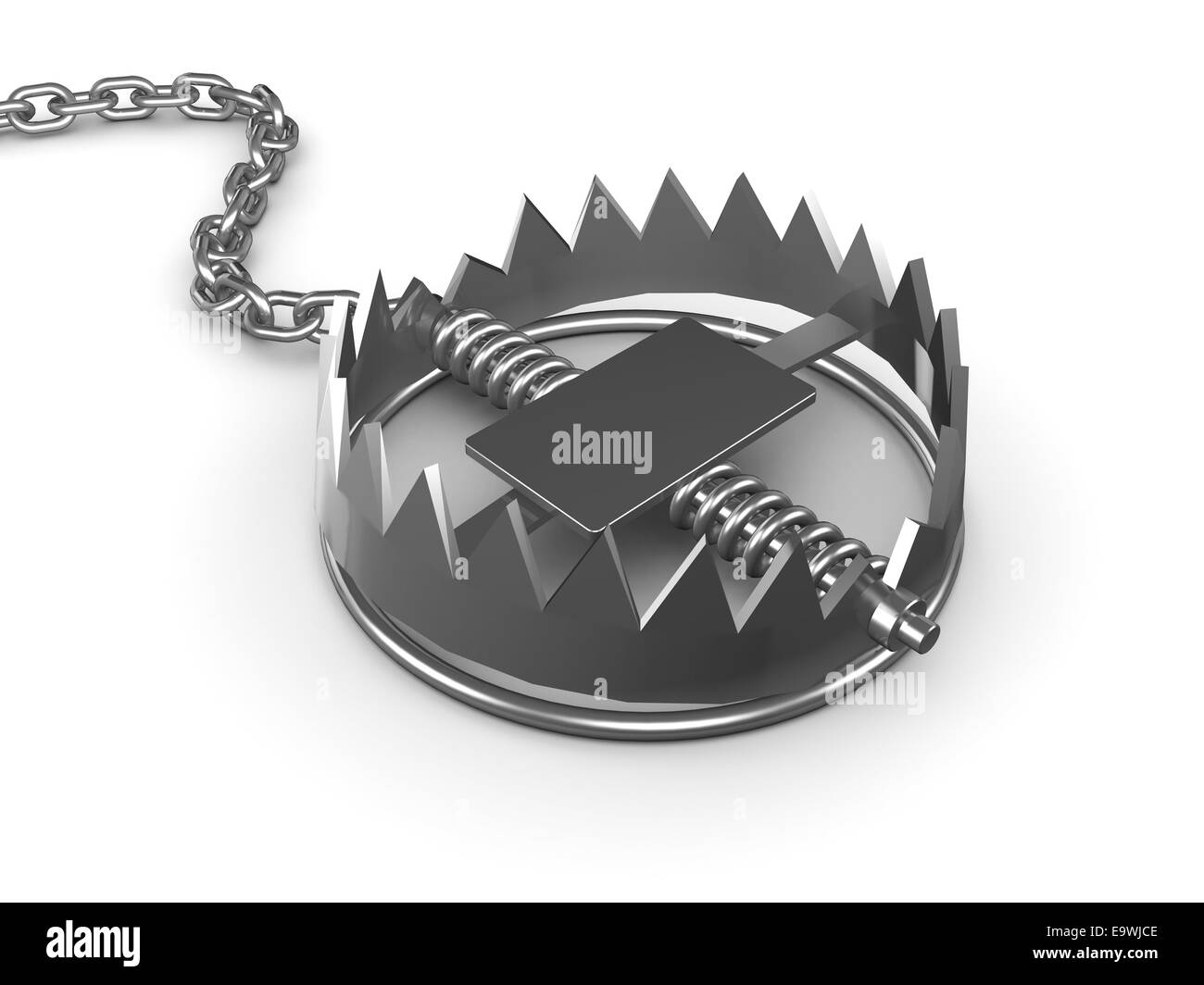 3d render of a bear trap on a chain Stock Photo Alamy