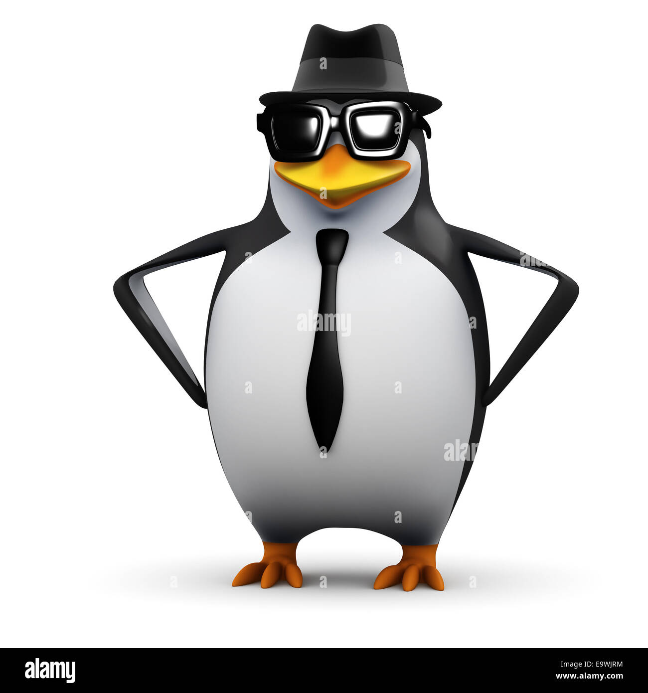3d render of a penguin in a pork pie hat and sunglasses Stock Photo - Alamy