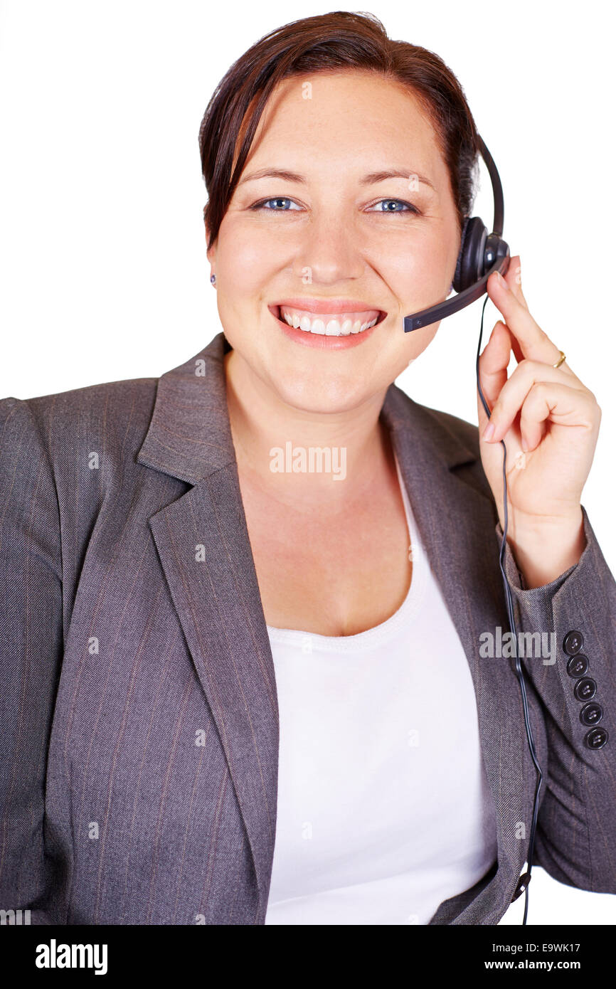 Attractive call centre female assistant Stock Photo