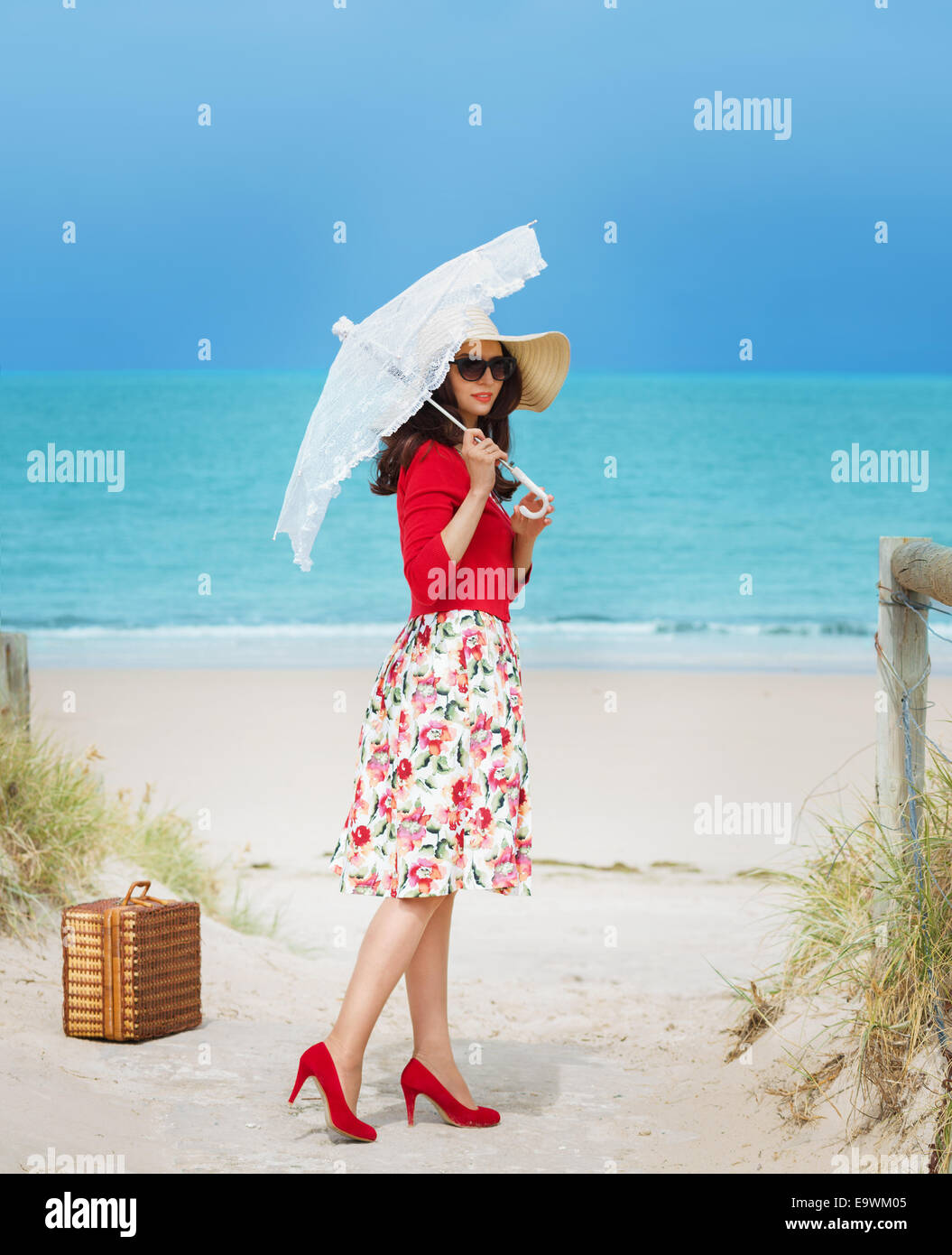 retro beach attire