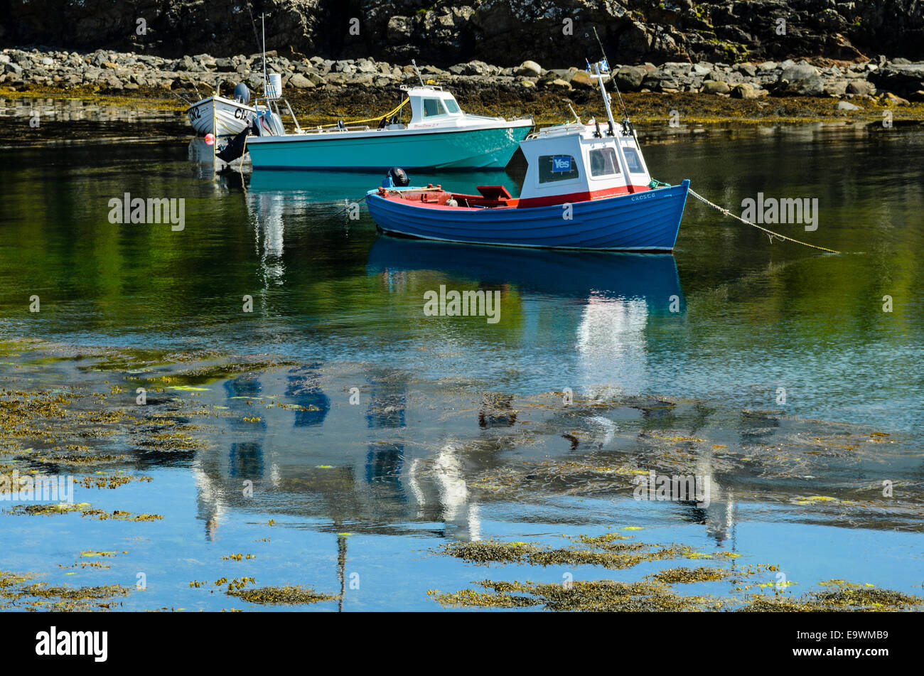 Fishing boats at Portnahaven on the island of Islay Scotland Stock Photo