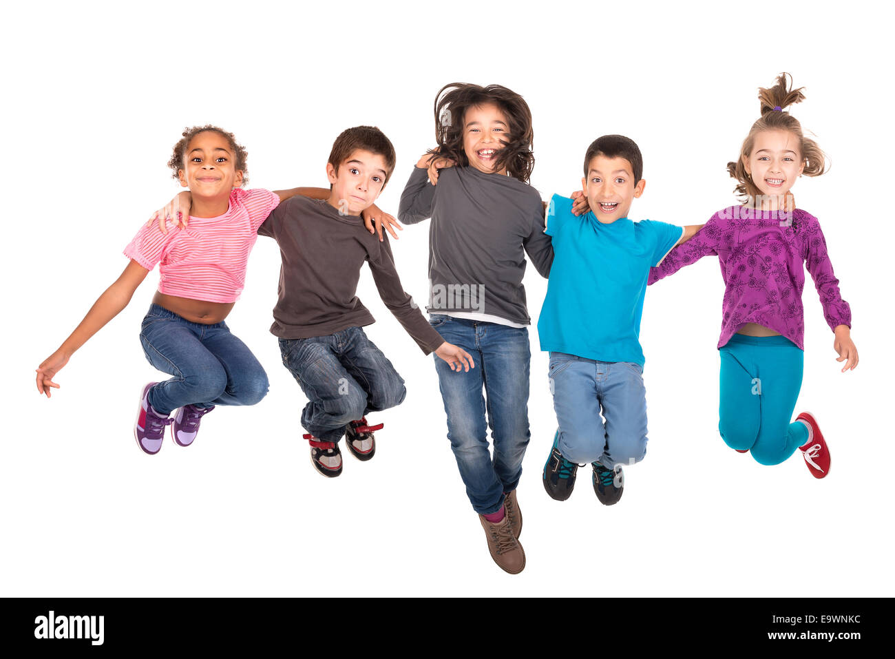 Children jumping hi-res stock photography and images - Alamy