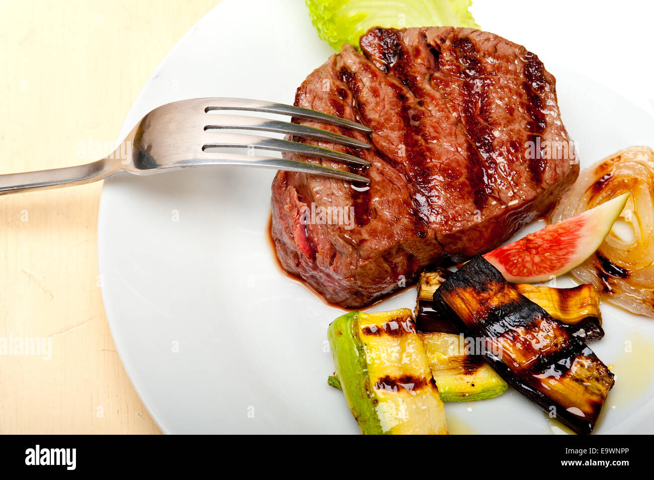 grilled fresh beef filet mignon and vegetables Stock Photo Alamy