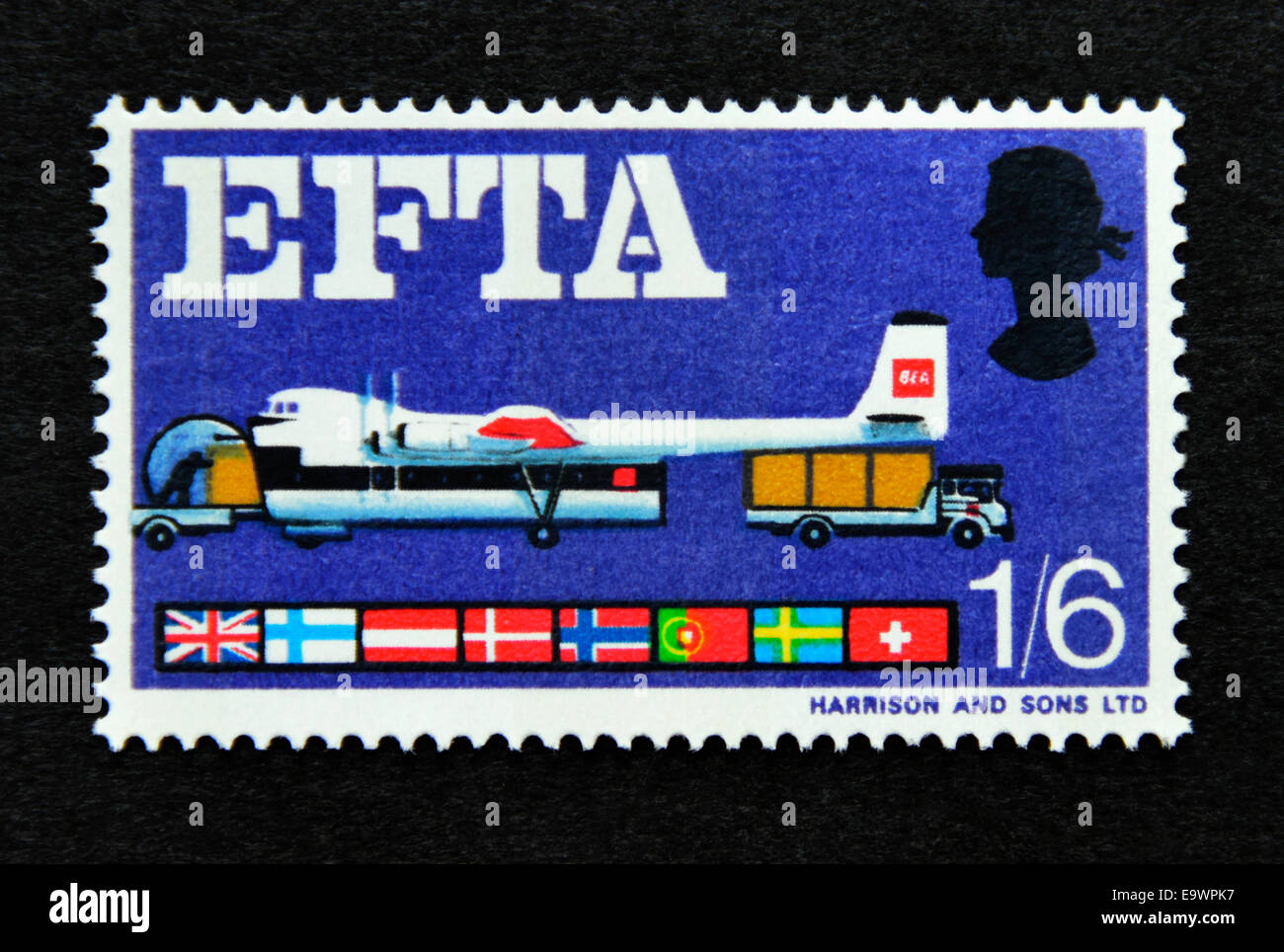 Postage stamp. Great Britain. Queen Elizabeth II. European Free Trade  Association (EFTA). 1967 Stock Photo - Alamy