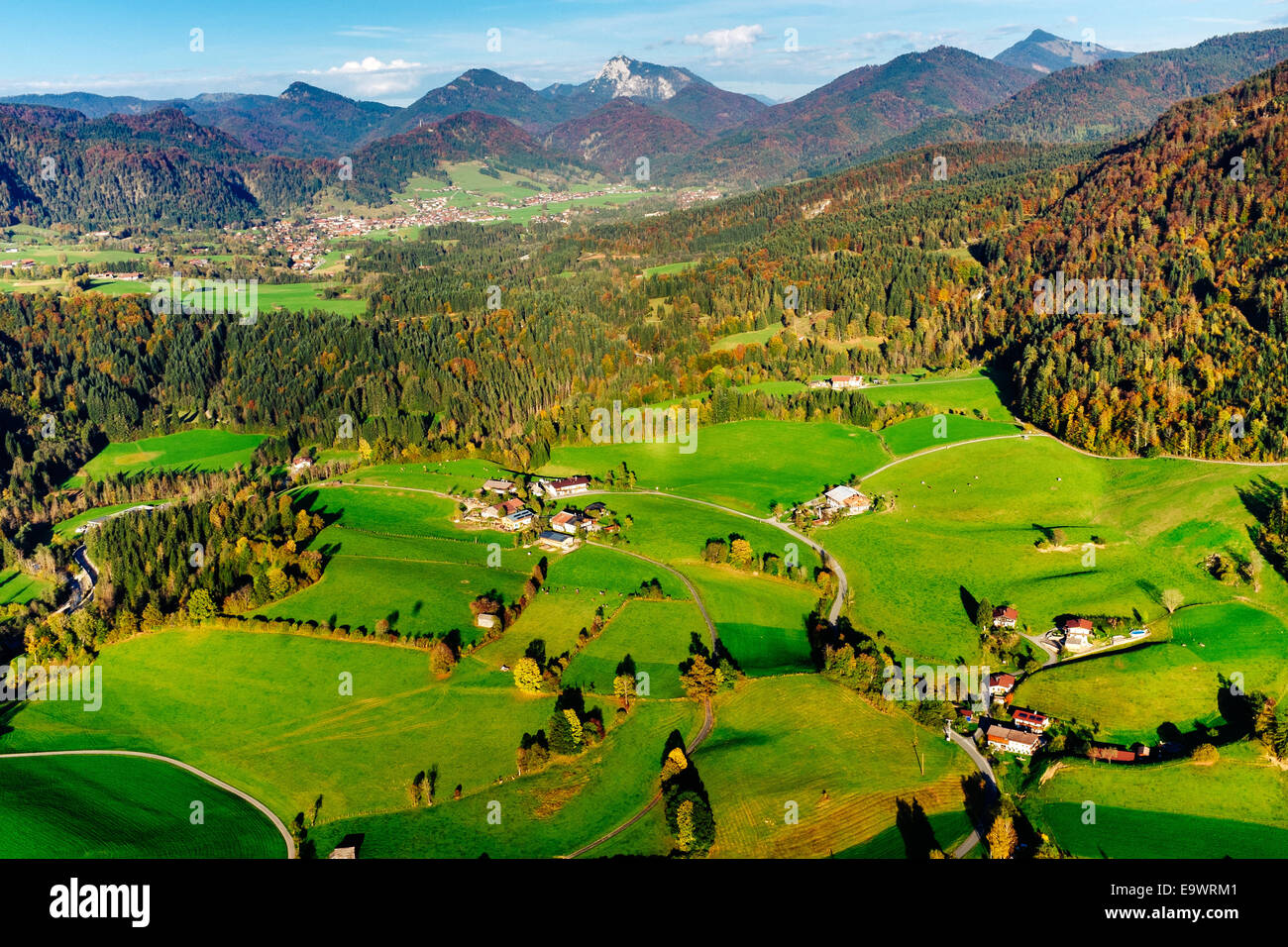Aerial shot of Kaiserwinkl in the east direction, Tirol , Austria Stock Photo