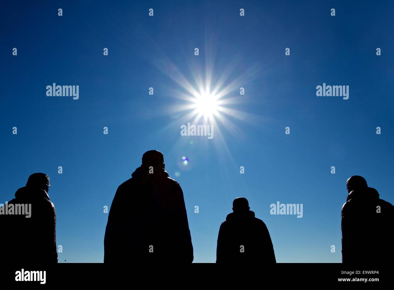 Statues in front of Amundsen museum in Norway. First people on the south pole. Stock Photo