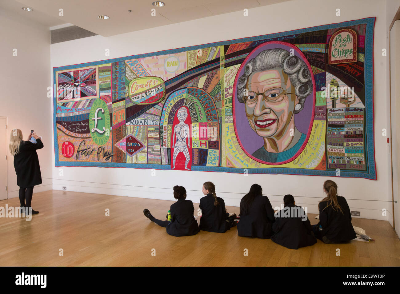 'Comfort Blanket' 2014 by Grayson Perry at the National Portrait Gallery part of the 'Who are you?' exhibition Stock Photo