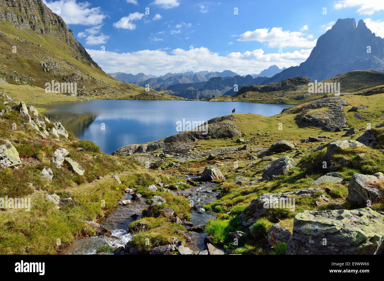 Lake Gentau in the Bearn Pyrenees Stock Photo
