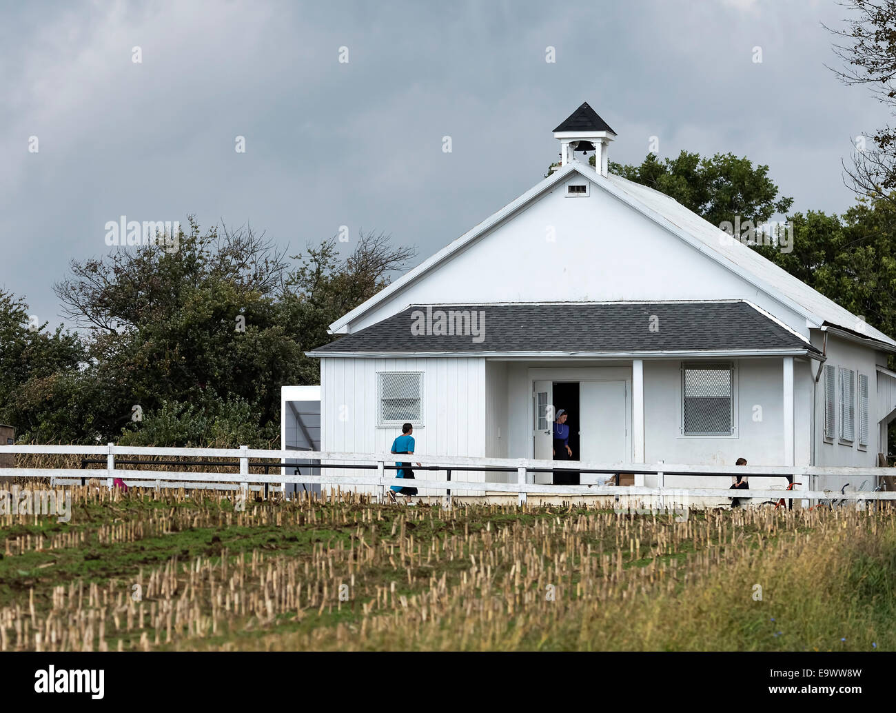 Amish one room school house, Gordonville, Lancaster, Pennsylvania, USA Stock Photo