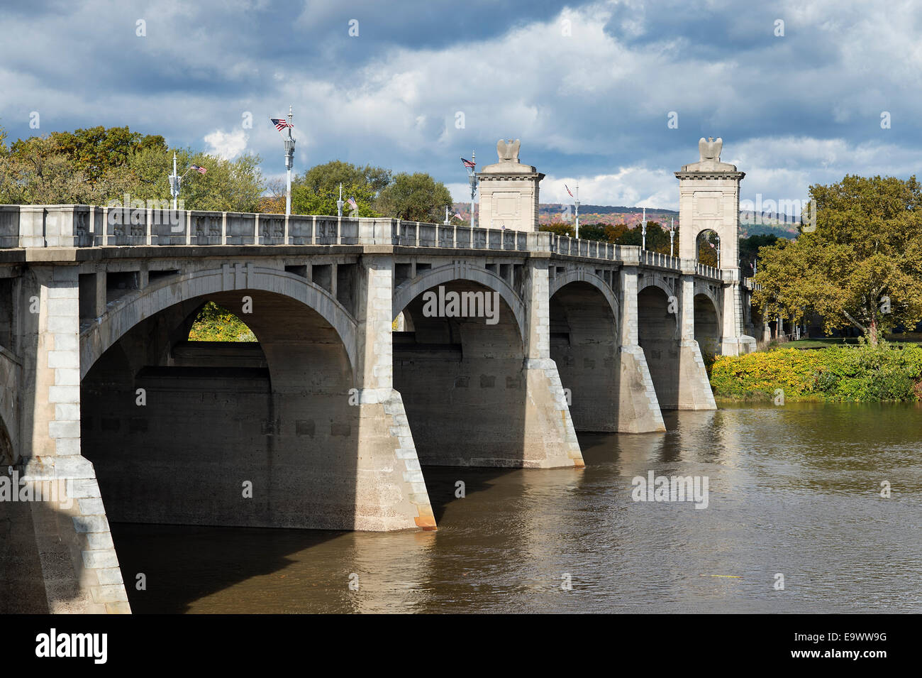 Market Street Bridge, Wilkes-Barre, Pennsylvania, USA Stock Photo