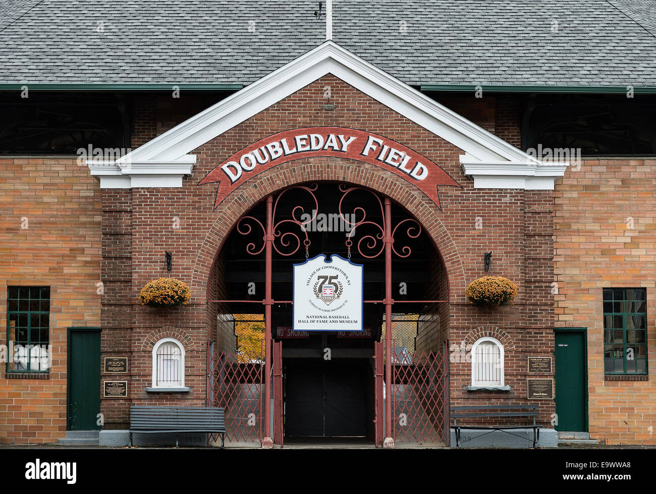 Doubleday Field baseball park, Cooperstown, New York, USA Stock Photo