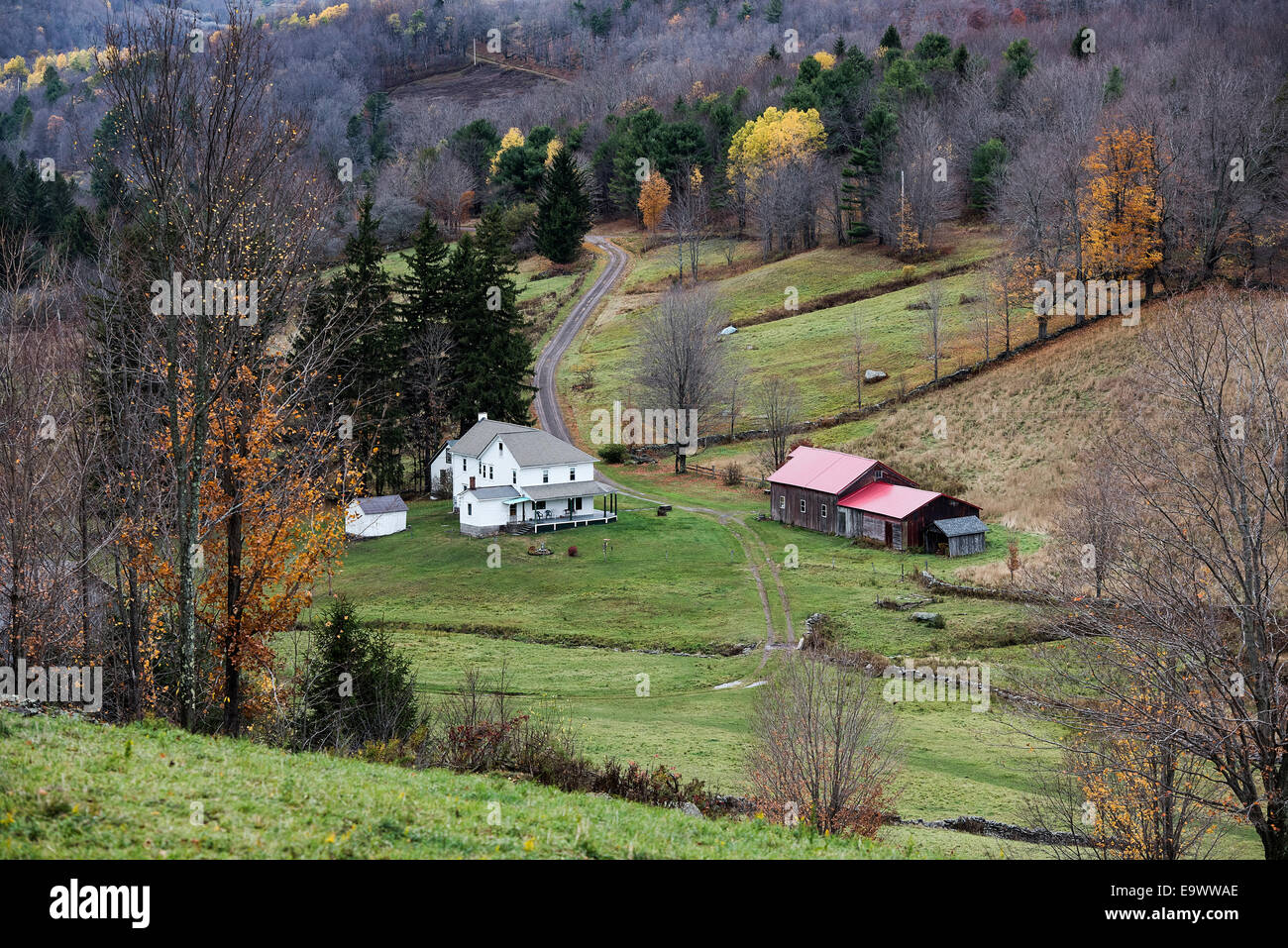 Rural house and scenic property, New York, USA Stock Photo