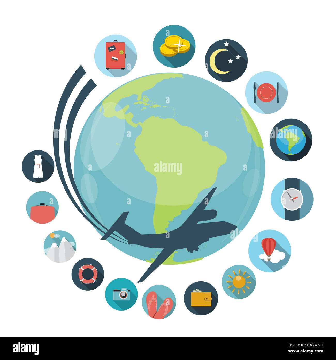 Travel Flat Concept Vector Illustration Stock Photo - Alamy