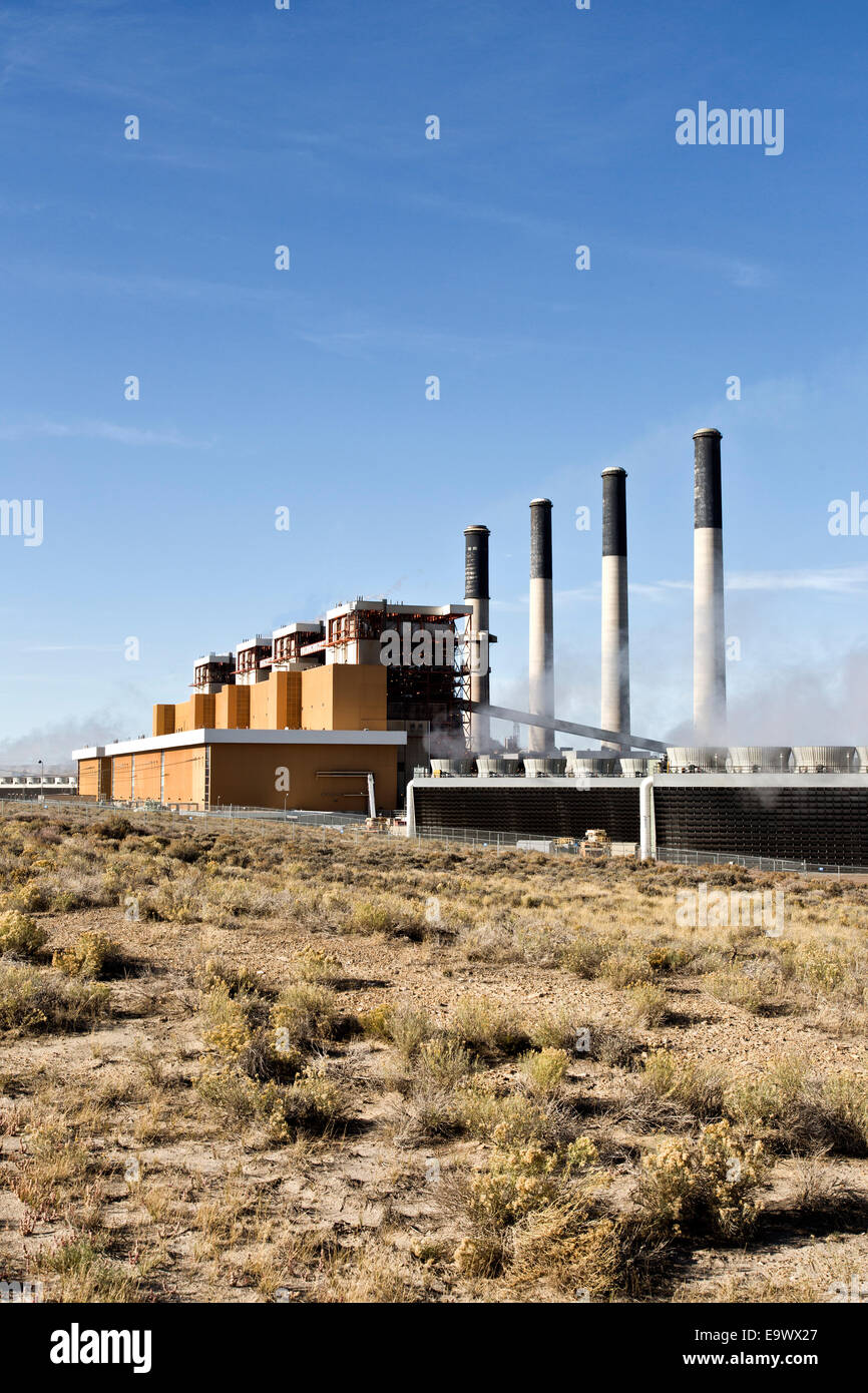 Jim Bridger Power Plant, coal fueled. Stock Photo