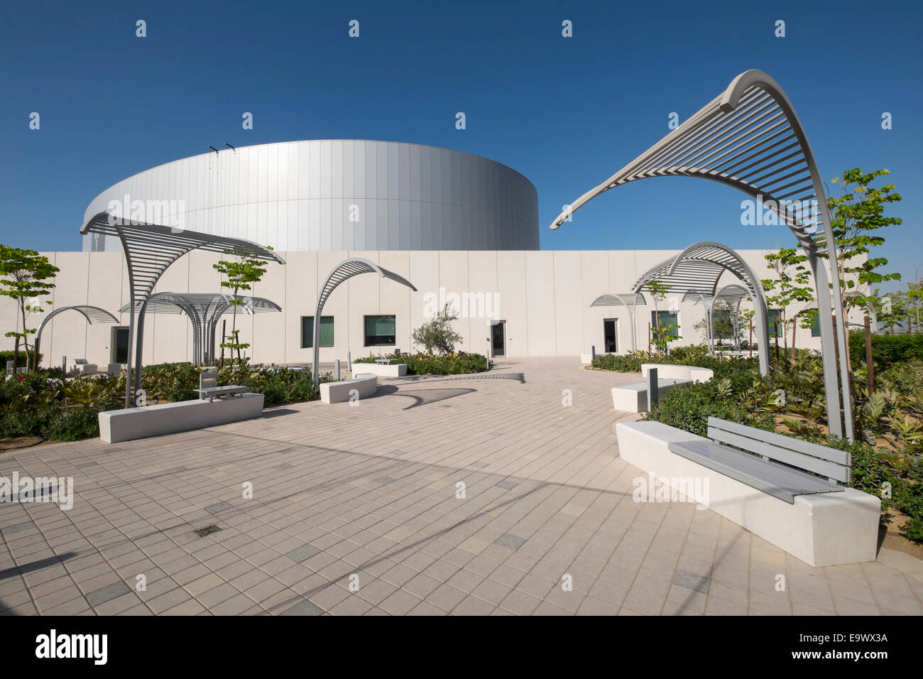 New Abu Dhabi campus of New York University (NYU) on Saadiyat Island in United Arab Emirates Stock Photo