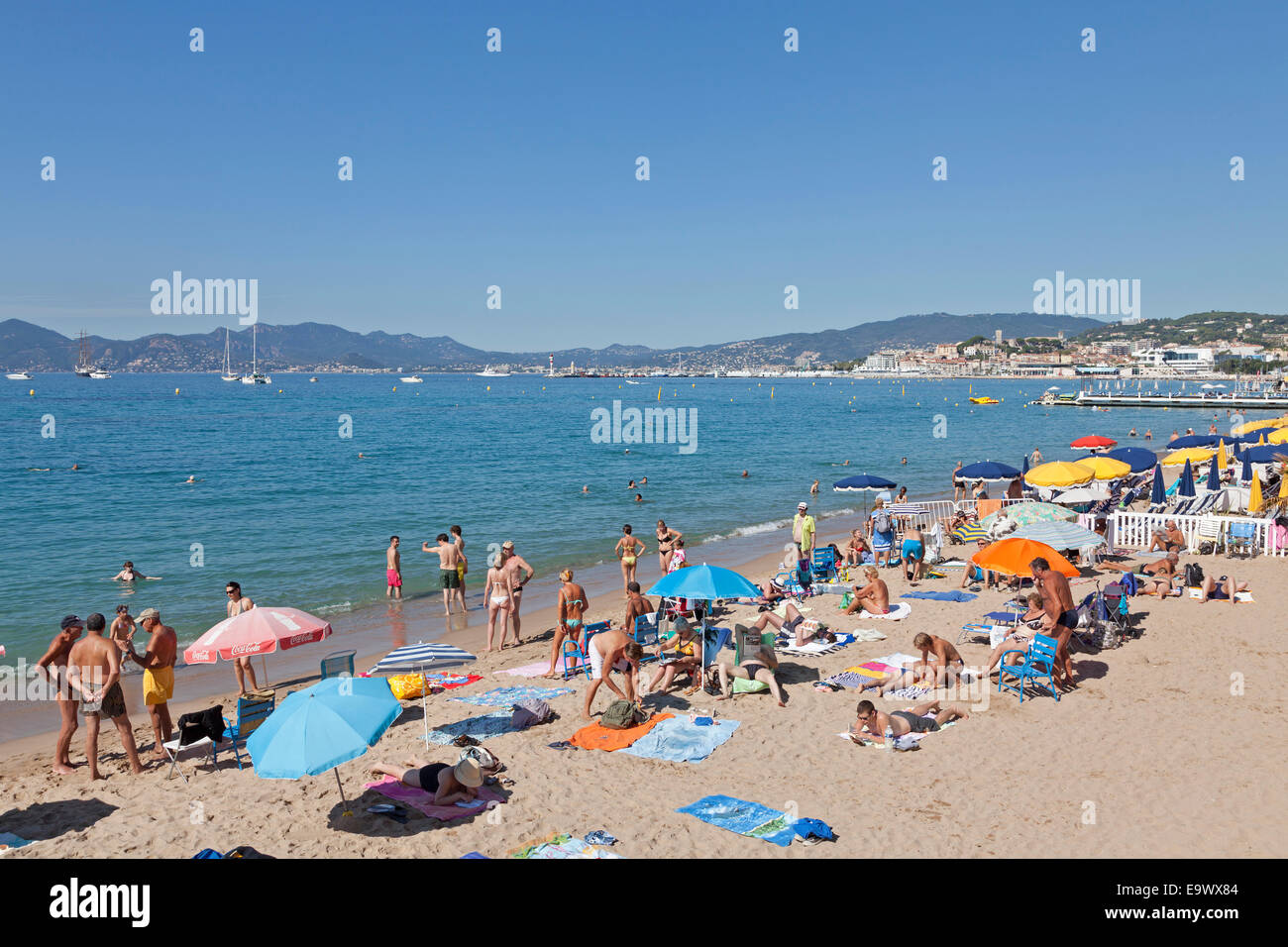 beach, Cannes, Cote d´Azur, France Stock Photo