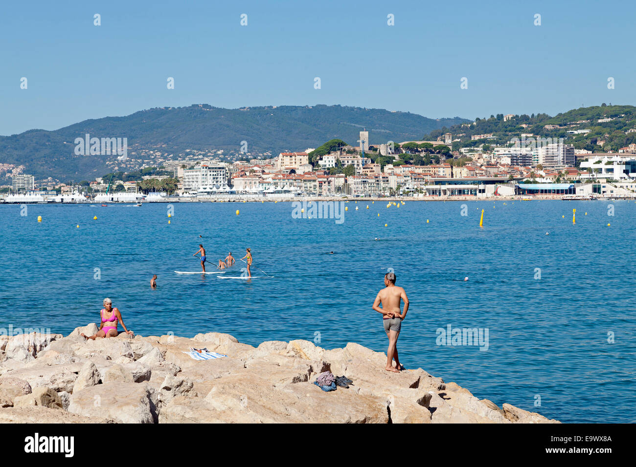 beach, Cannes, Cote d´Azur, France Stock Photo