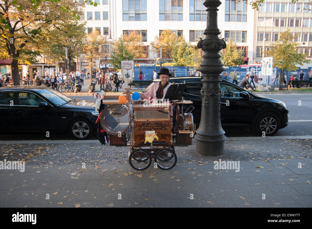 Street Musician Barrel Organ Berlin Germany Stock Photo