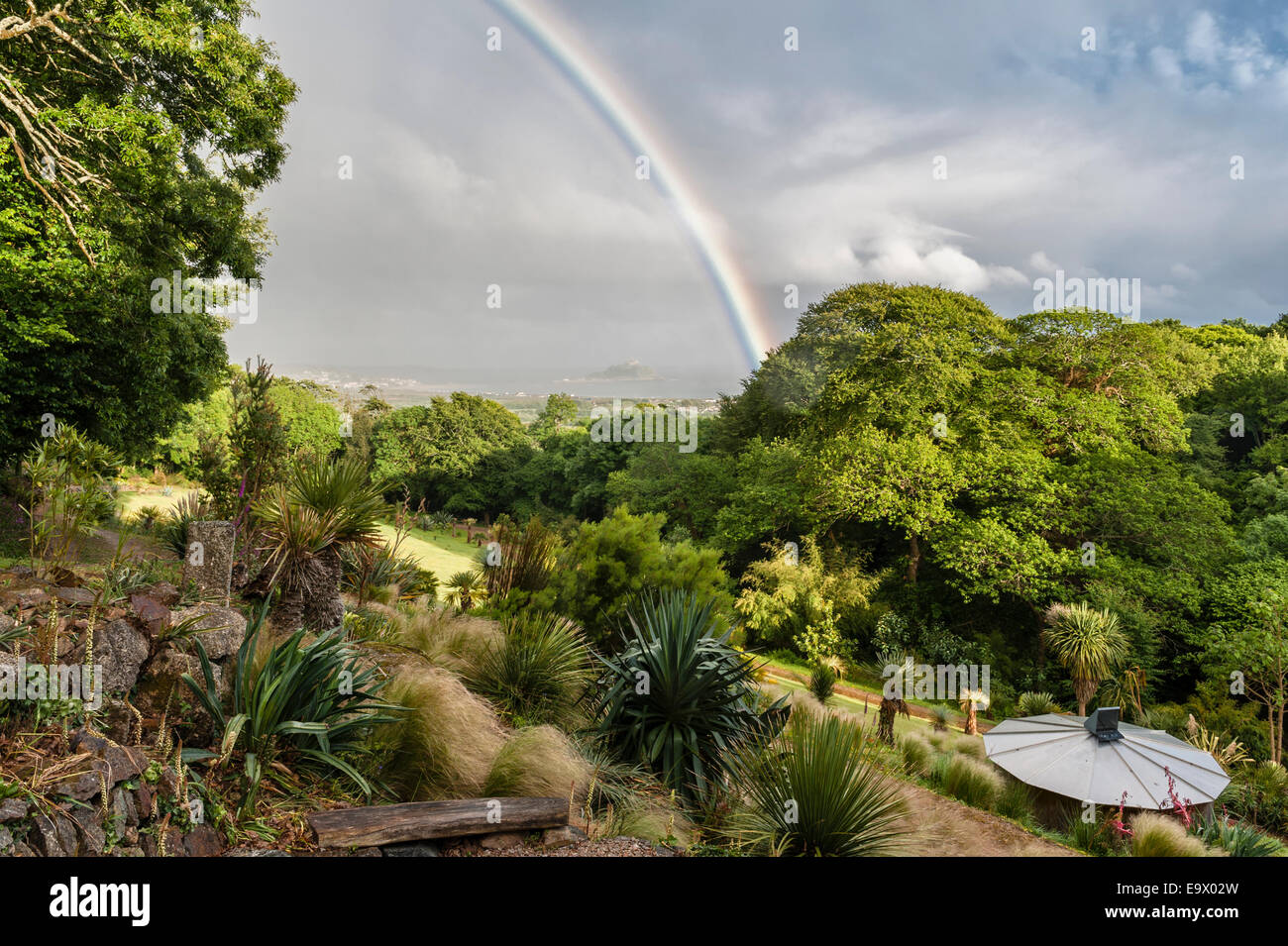 Tremenheere Sculpture Gardens, Cornwall. A spectacular rainbow over the
