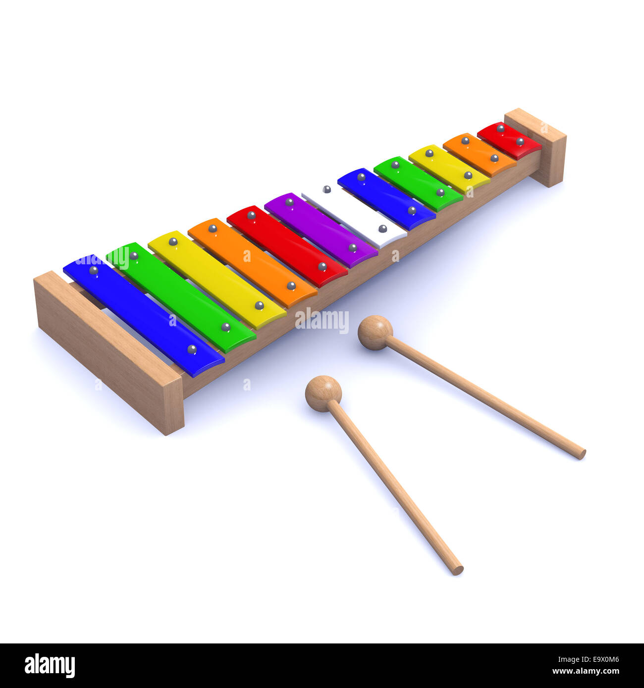 3d render of a xylophone with rainbow colored keys Stock Photo Alamy