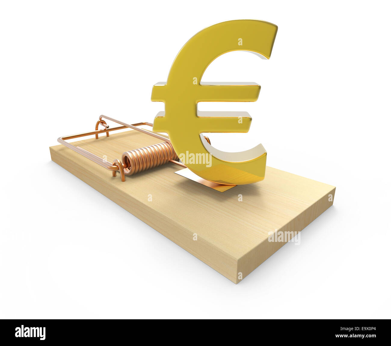 3d Mousetrap with gold Euro currency symbol Stock Photo - Alamy