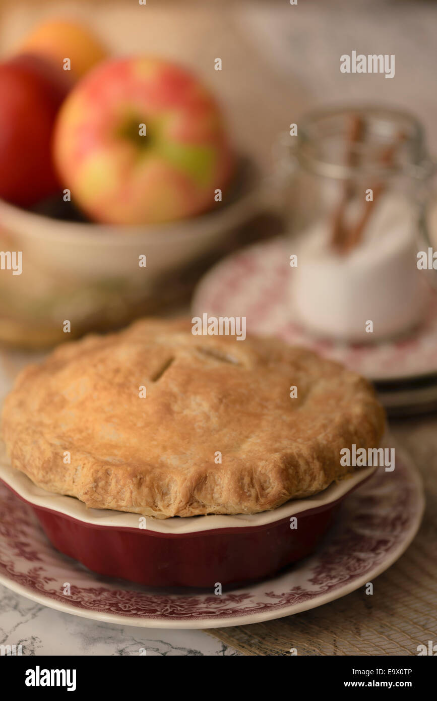 Home baked apple pie. Stock Photo