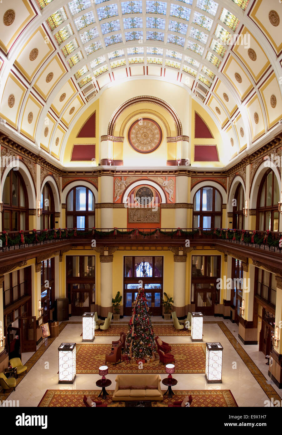 Union Station Hotel decorated for Christmas Nashville Tennessee Stock