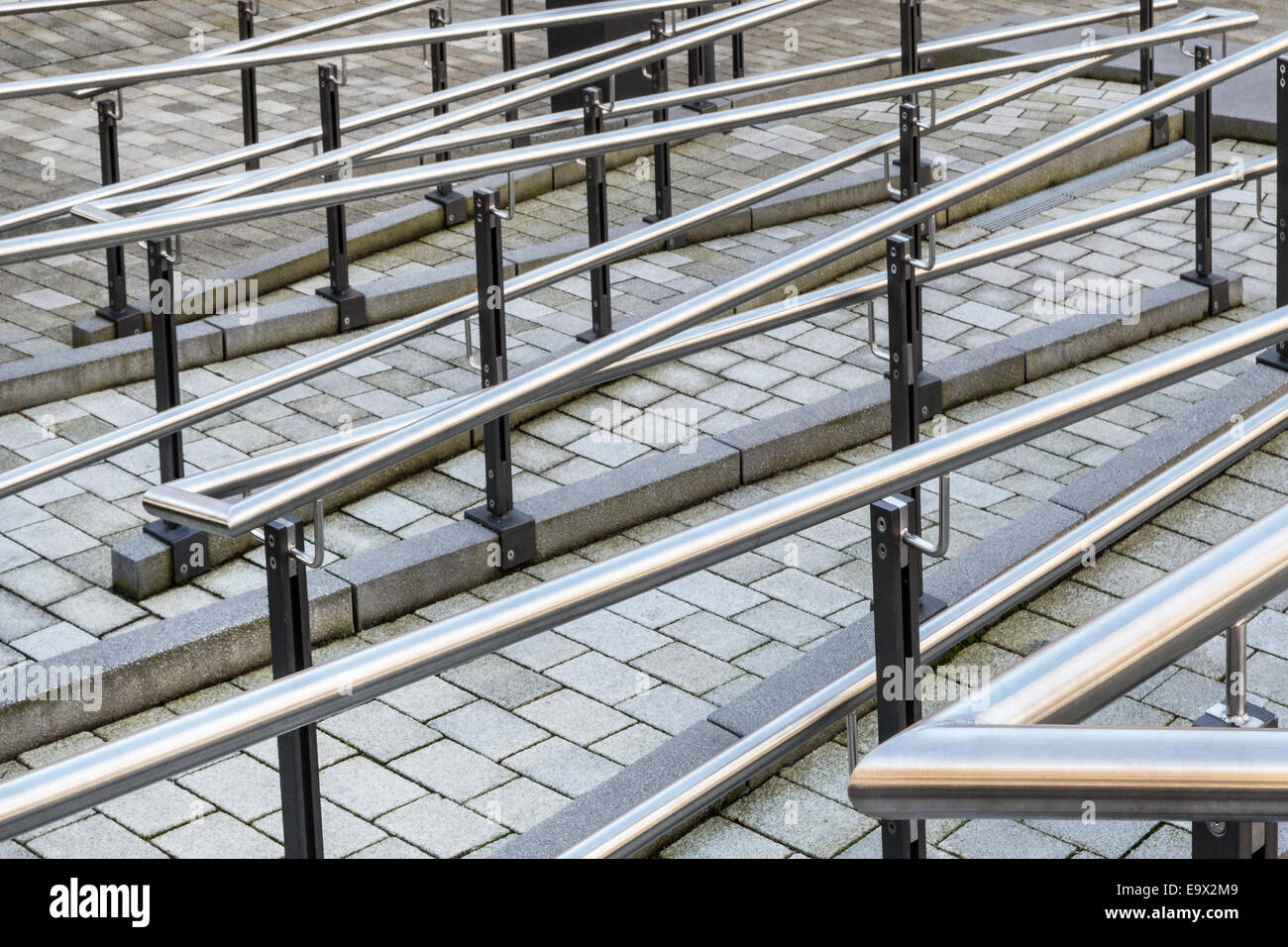 Handrail maze Stock Photo