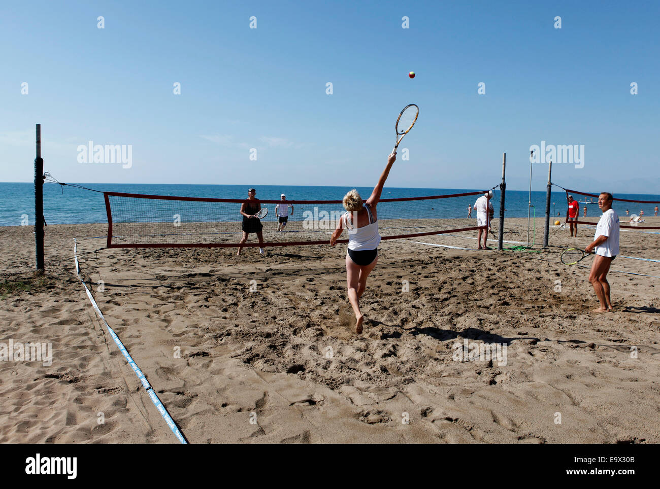 People playing beach tennis in Belek,Antalya,Turkey Stock Photo - Alamy