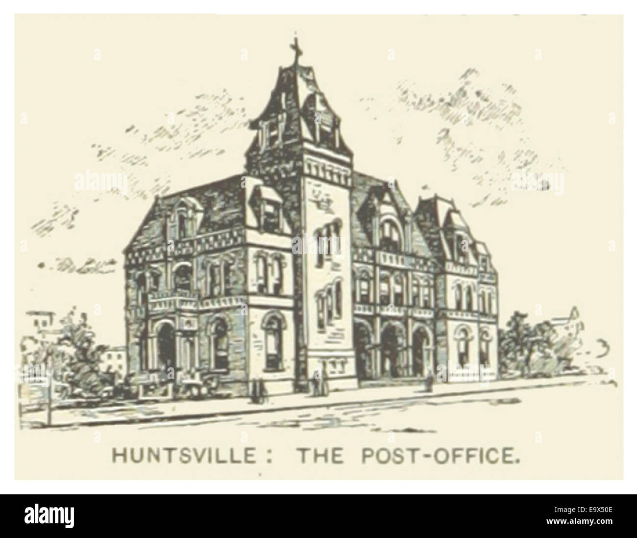 USAL(1891) p036 HUNTSVILLE, POST OFFICE Stock Photo Alamy