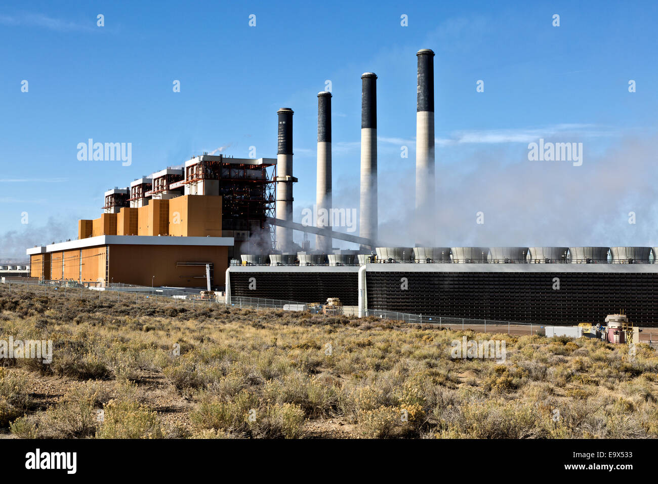 Jim Bridger Power Plant, coal fired. Stock Photo