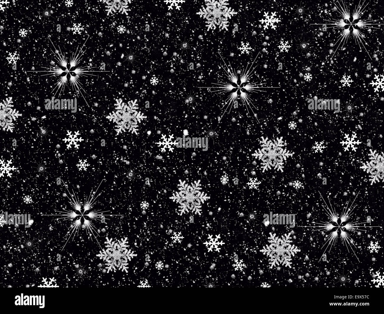 Snowflakes on black background hi-res stock photography and images - Alamy