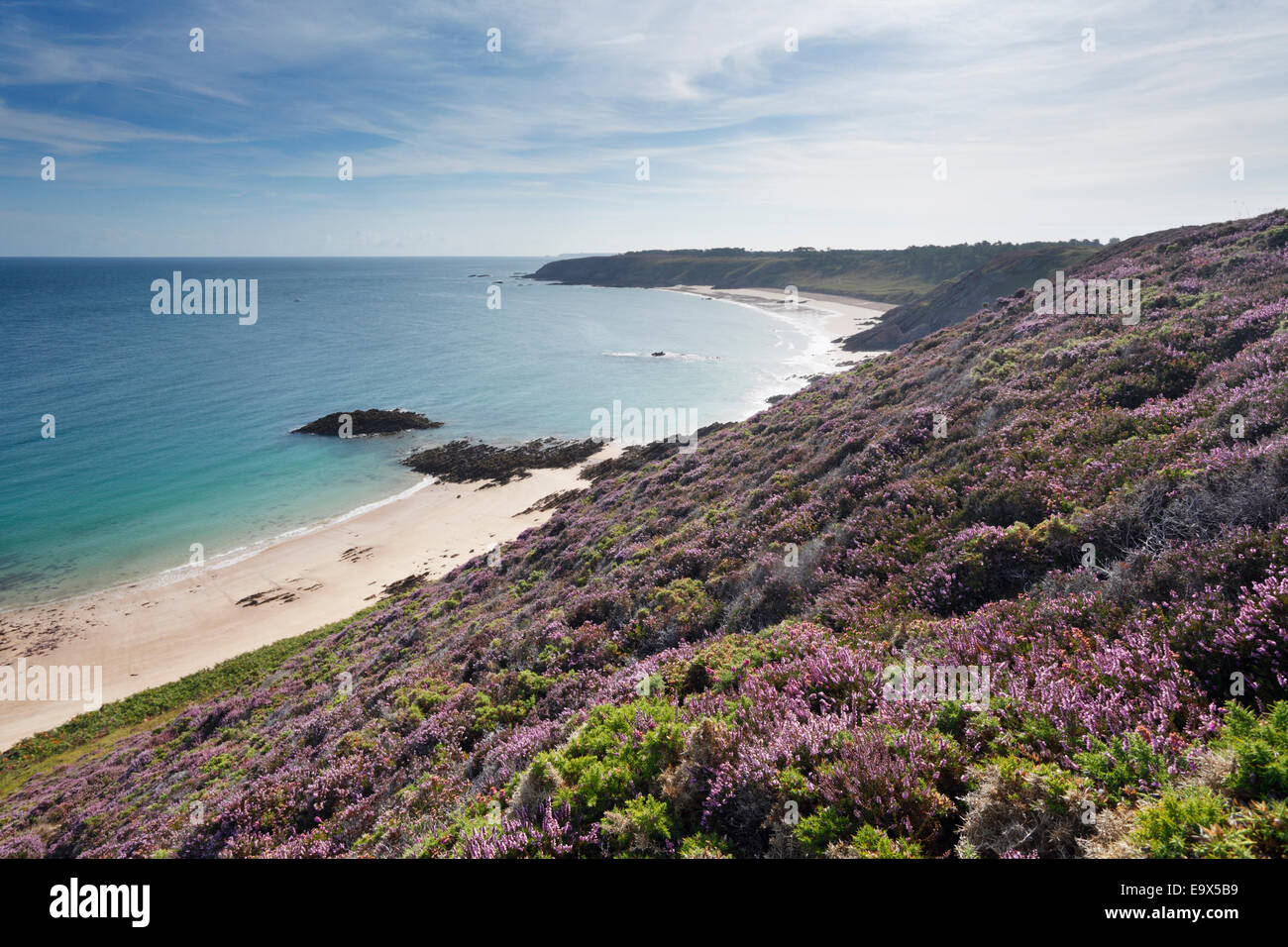 Lourtuais Beach. Cap D'Erquy on the Cote de Penthievre. Cotes d'Armor, Brittany, France. Stock Photo