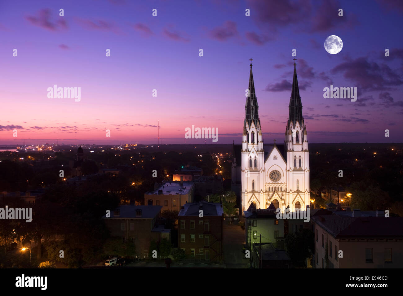 CATHEDRAL OF SAINT JOHN THE BAPTIST DOWNTOWN SAVANNAH GEORGIA USA Stock ...