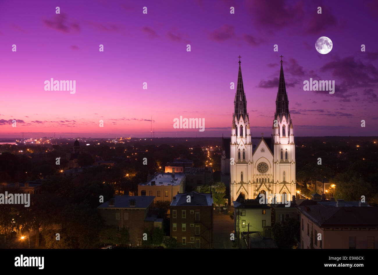 CATHEDRAL OF SAINT JOHN THE BAPTIST DOWNTOWN SAVANNAH GEORGIA USA Stock ...