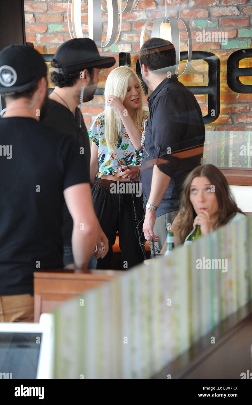 Tori Spelling on the set of her reality show Featuring: Tori Spelling