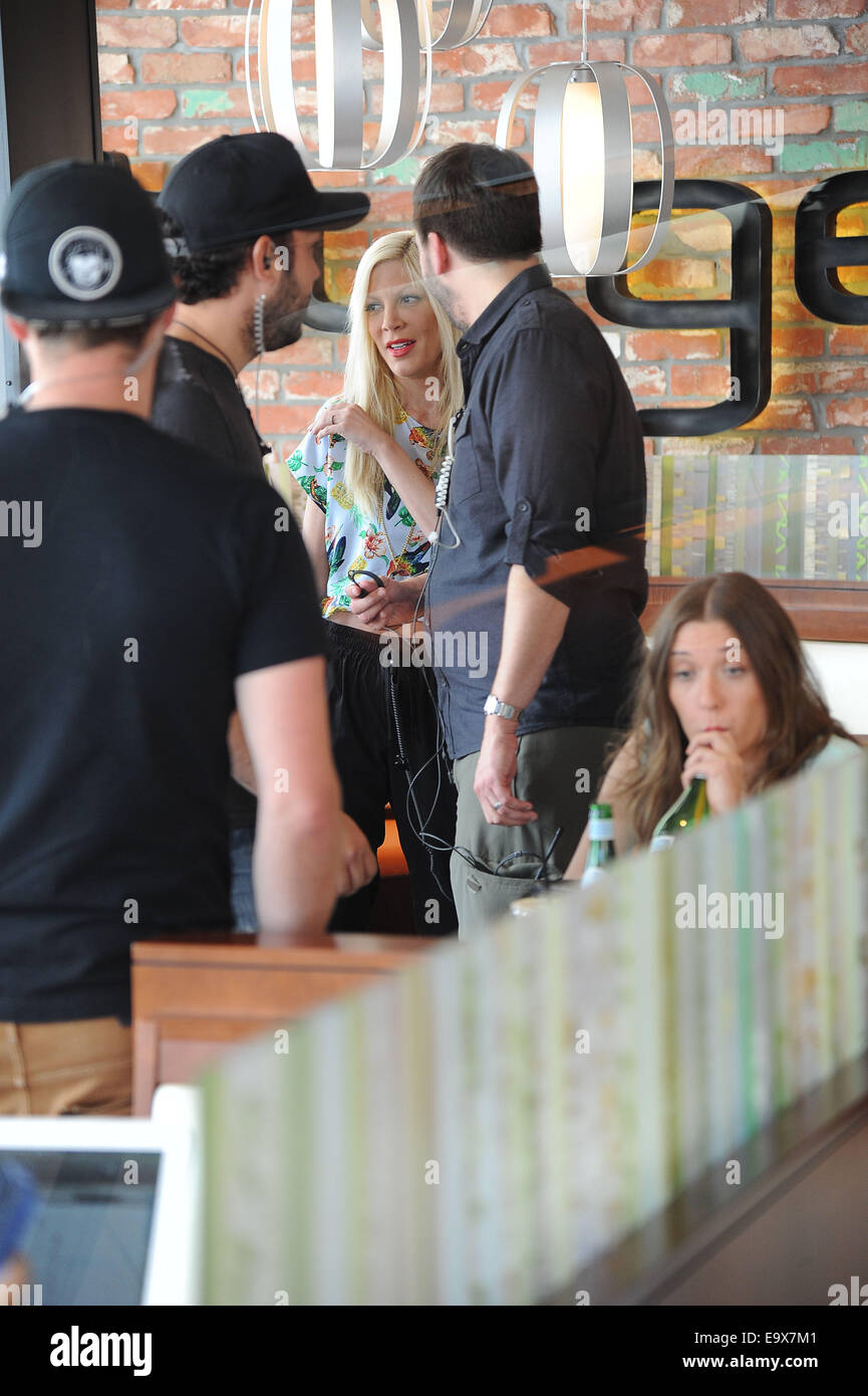 Tori Spelling on the set of her reality show Featuring: Tori Spelling