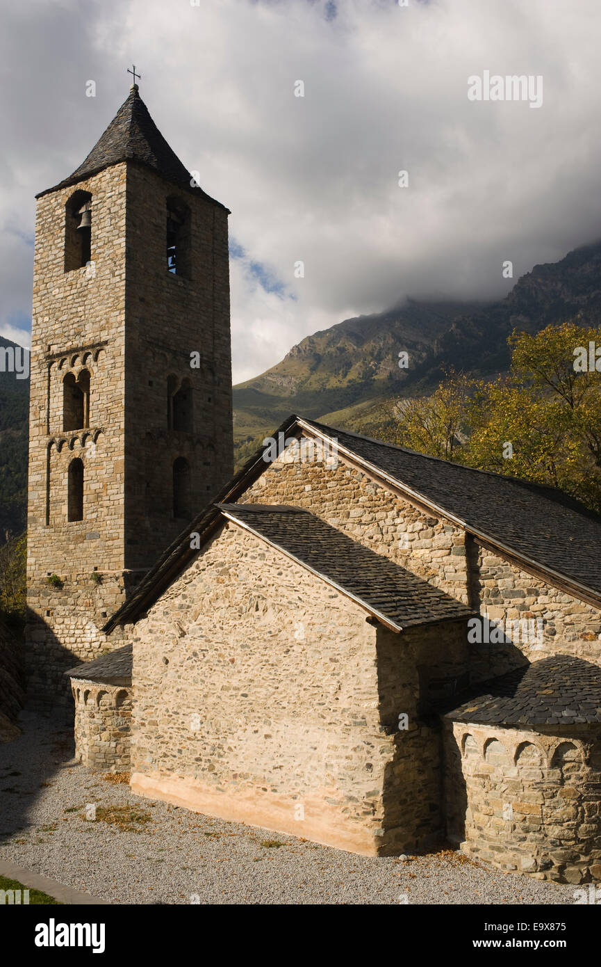 Sant Joan de Boi romanesque church. Vall de Boi, Lleida, Catalonia, Spain. Stock Photo
