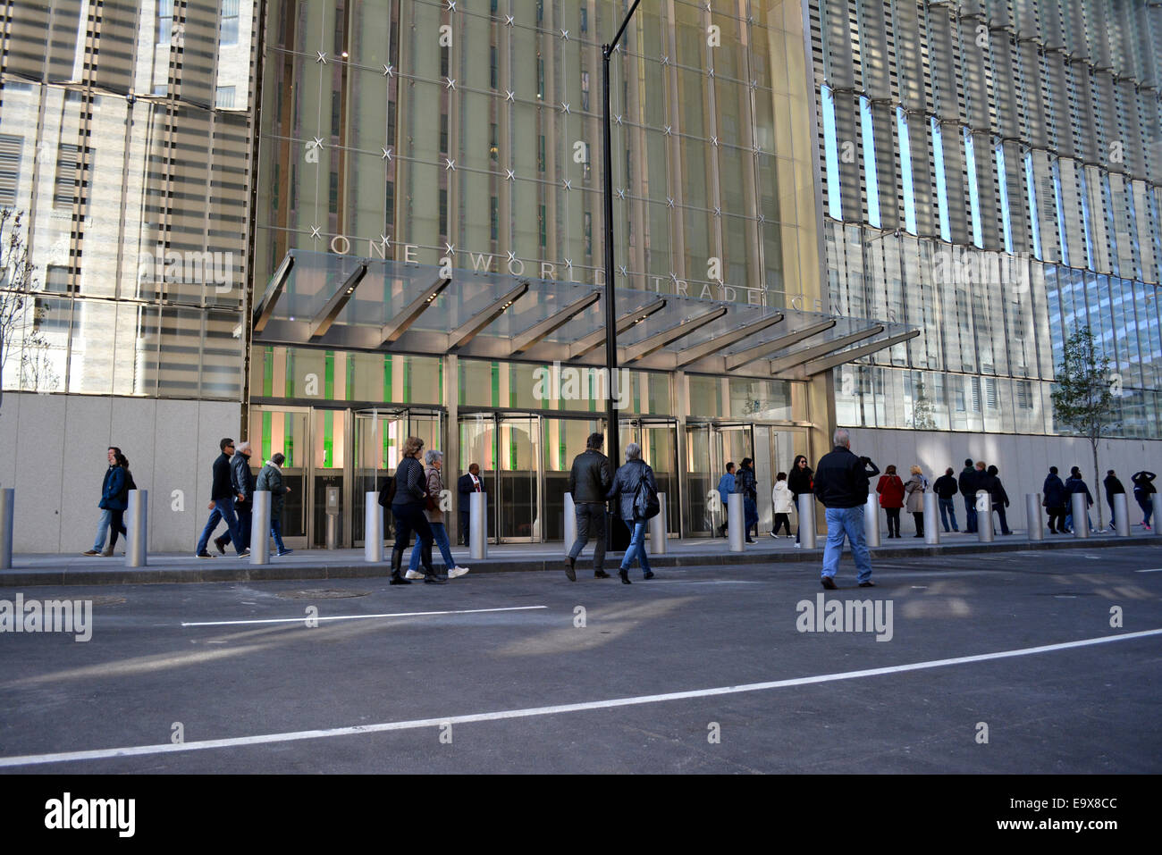 New York, USA. 02nd Nov, 2014. Main entrance to World Trade Center Tower One on the day it opens to workers in Lower Manhattan. Credit:  Christopher Penler/Alamy Live News Stock Photo