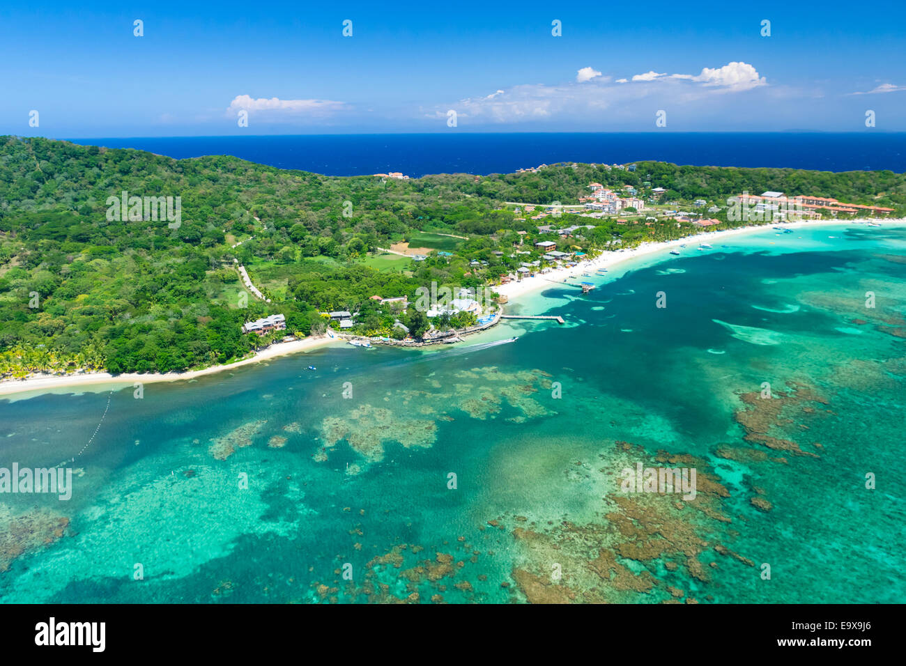 Aerial photo of Roatan island's West Bay Stock Photo - Alamy