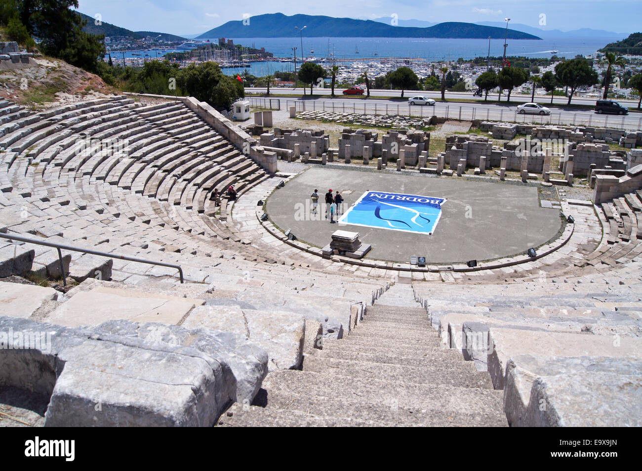 Dorian and Roman amphitheatre, Odeon,  Halicarnassus, 4th. century BC and 2nd century AD, now Bodrum, Turkey Stock Photo