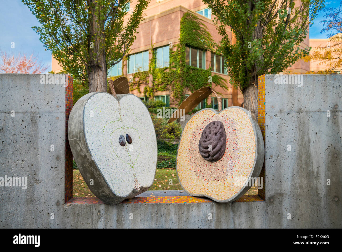 Detail of public art installation, Fruit Stand by artist Gle Anderson