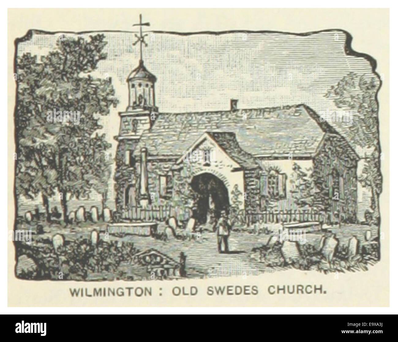 US-DE(1891) p147 WILMINGTON, OLD SWEDES CHURCH Stock Photo