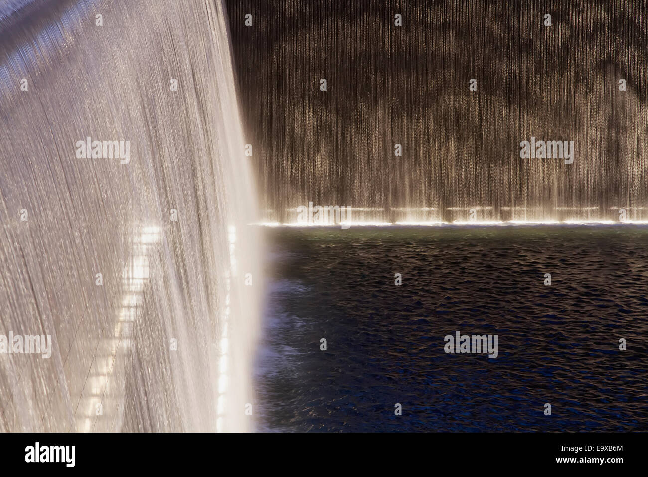 Waterfalls and reflecting pools of the National September 11 Memorial ...
