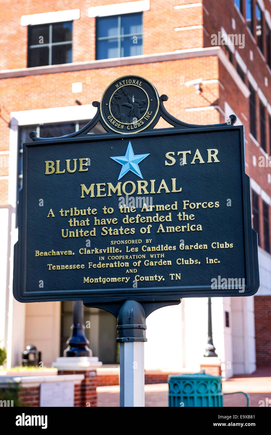 Blue Star Memorial Plaque in Clarksville TN A tribute to the Armed