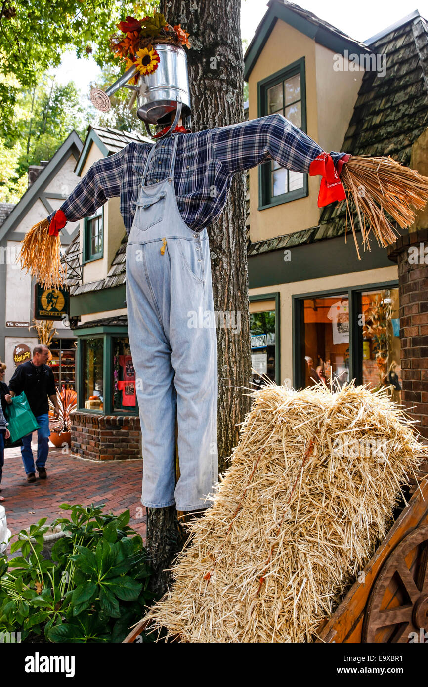 October sees Halloween scarecrows and the Fall in Gatlinburg Tennessee
