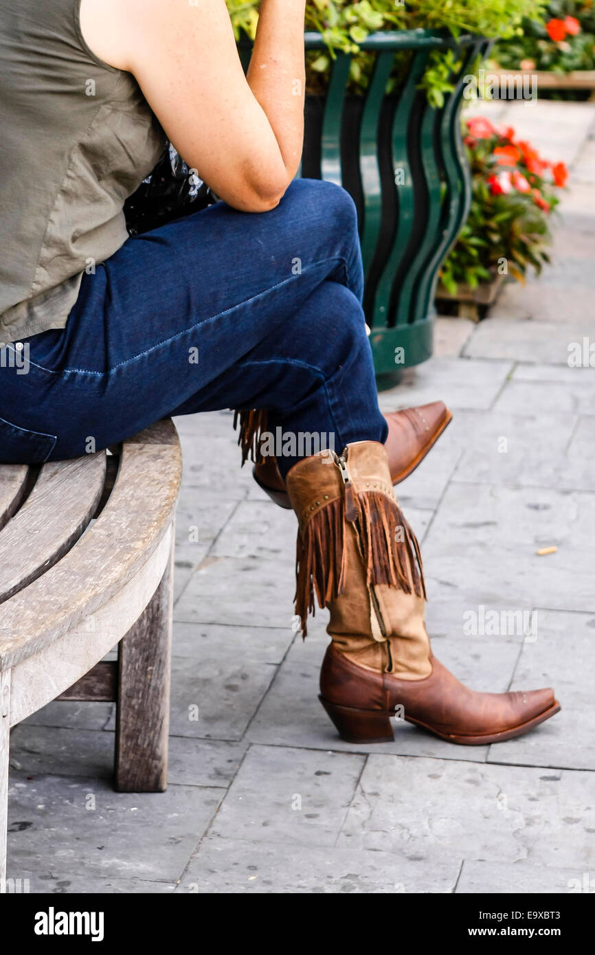 Cowgirl boots blue hi-res stock photography and images - Alamy